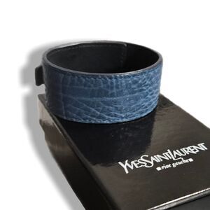 Yves Saint Laurent Blue Leather Bracelet